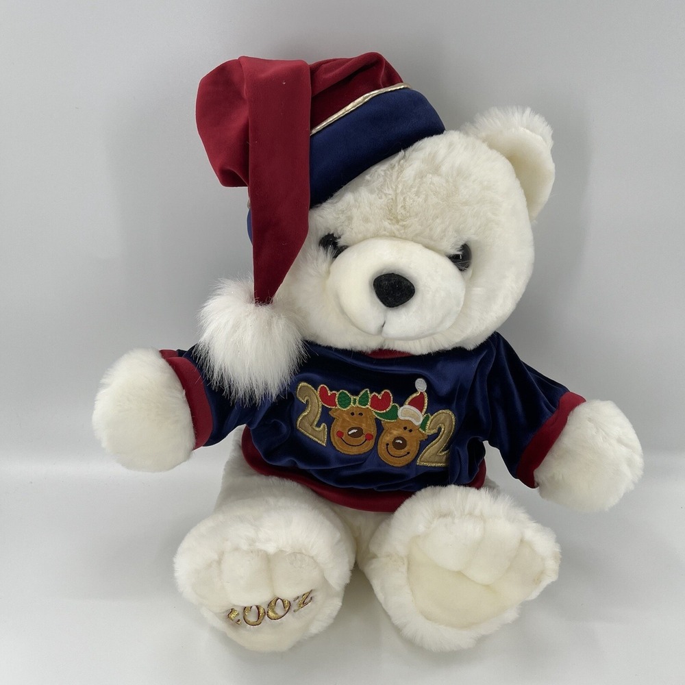 2002 Kmart Christmas Collectible Bear Dan Dee Stuffed Animal Plush‎ Boy 22"